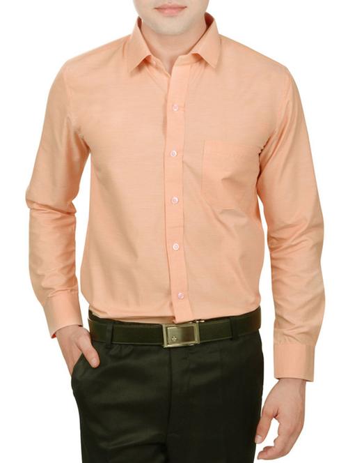 orange cotton blend formal shirt - 13356056 - Standard Image - 1