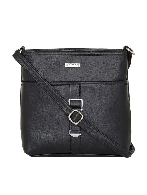 black leatherette sling bag - 13356223 - Standard Image - 1