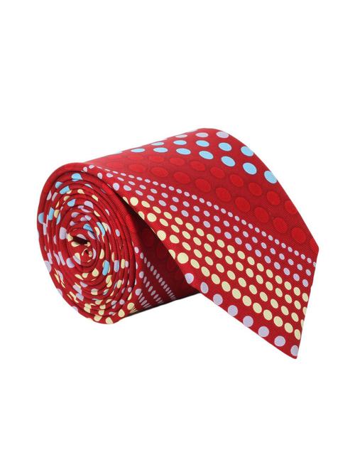 maroon & multi mirofiber tie - 13356759 - Standard Image - 1