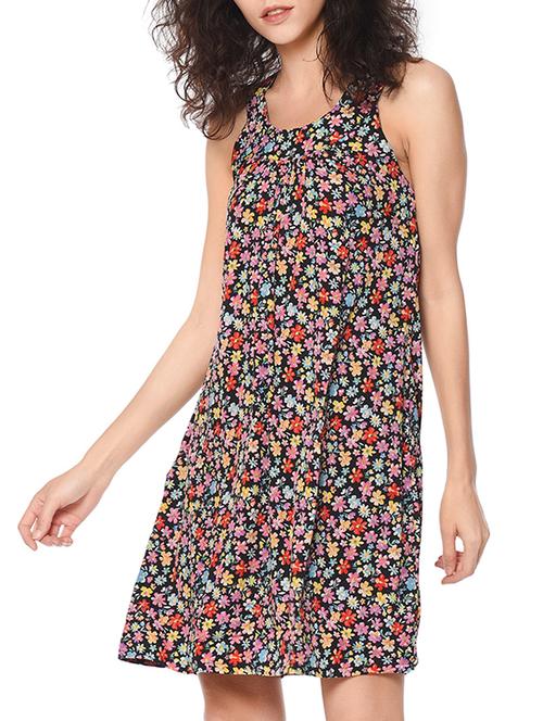 black floral printed dress - 13357039 - Standard Image - 1