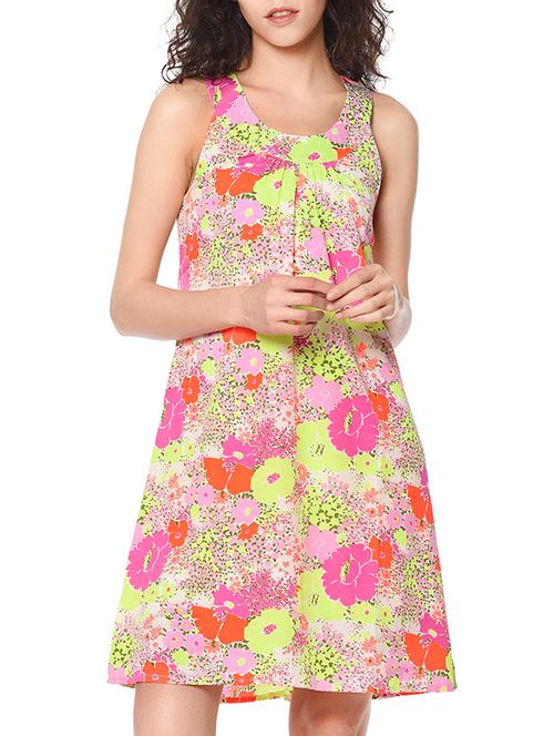 pink floral printed dress - 13357040 - Standard Image - 1