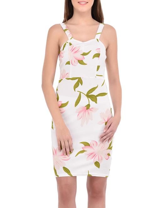 white printed bodycon dress - 13358033 - Standard Image - 1