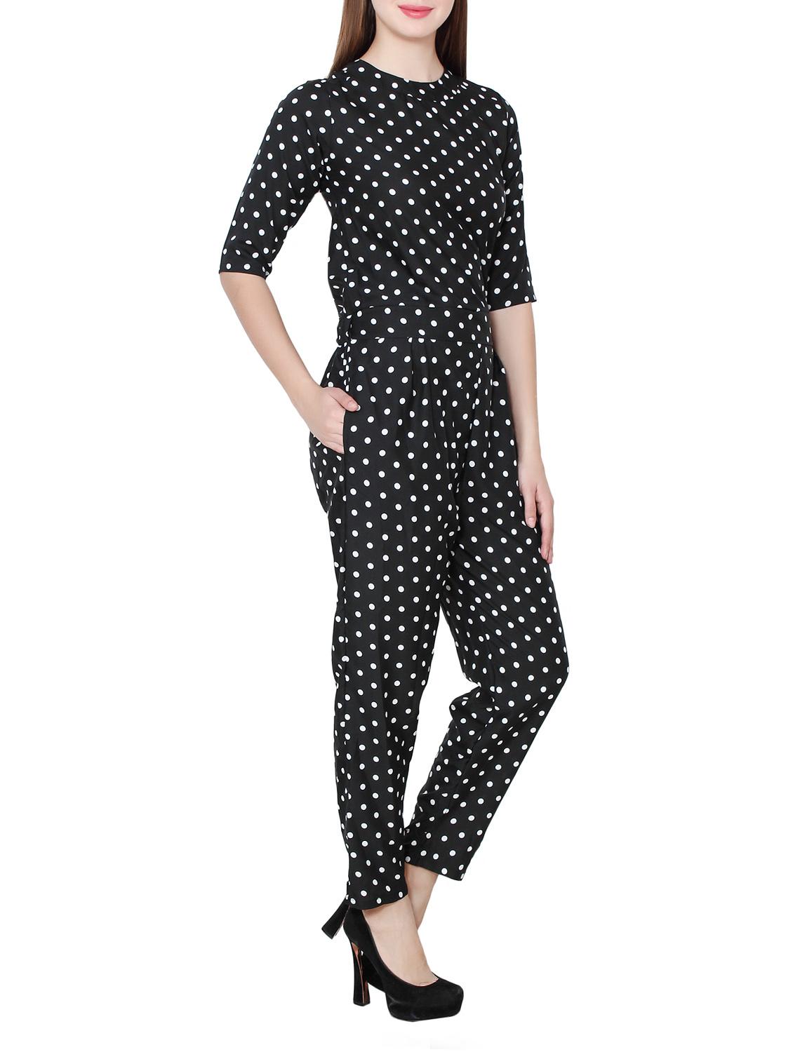 polka dotted full leg jumpsuit - 13360190 - Zoom Image - 2