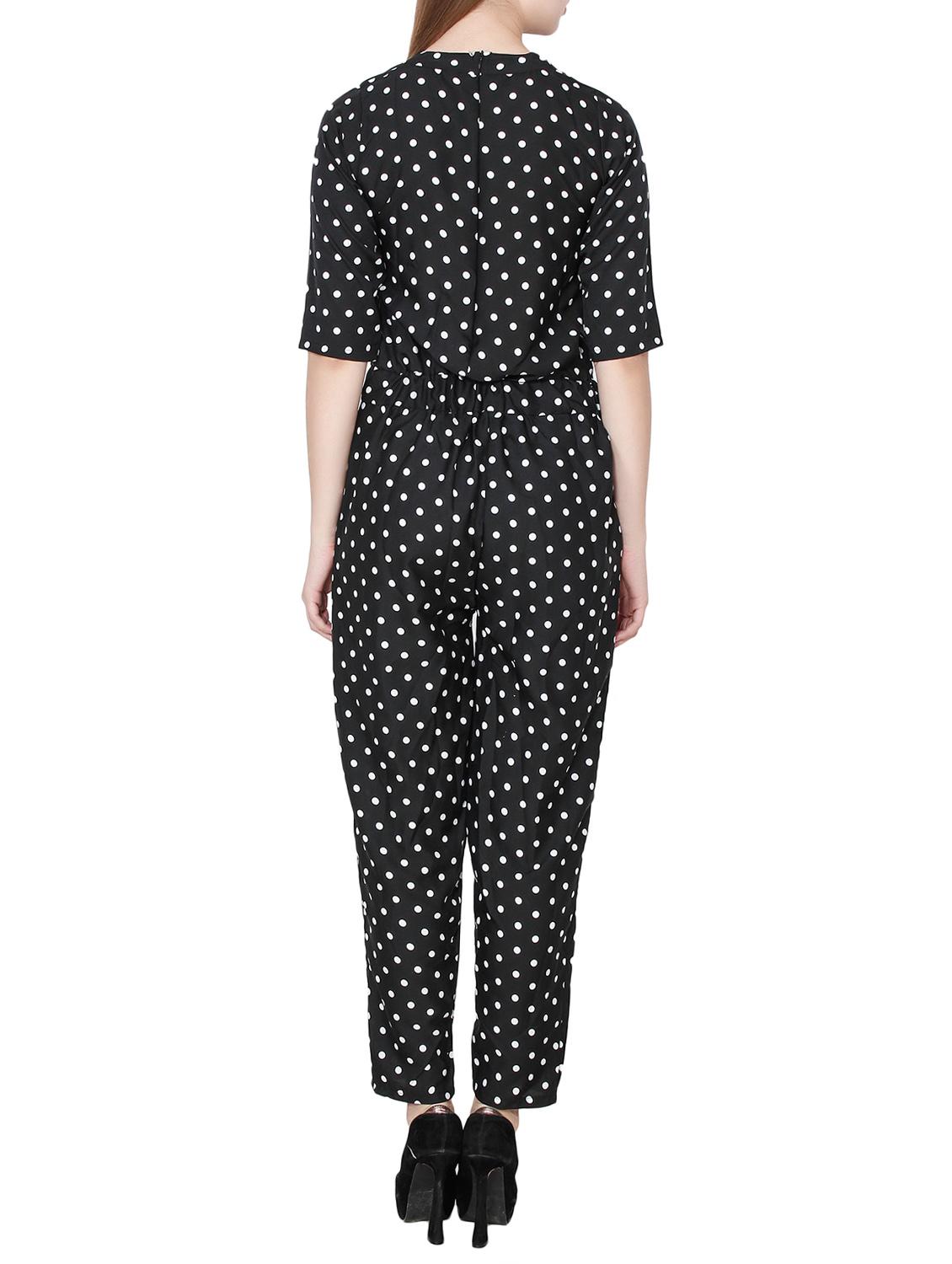 polka dotted full leg jumpsuit - 13360190 - Zoom Image - 3