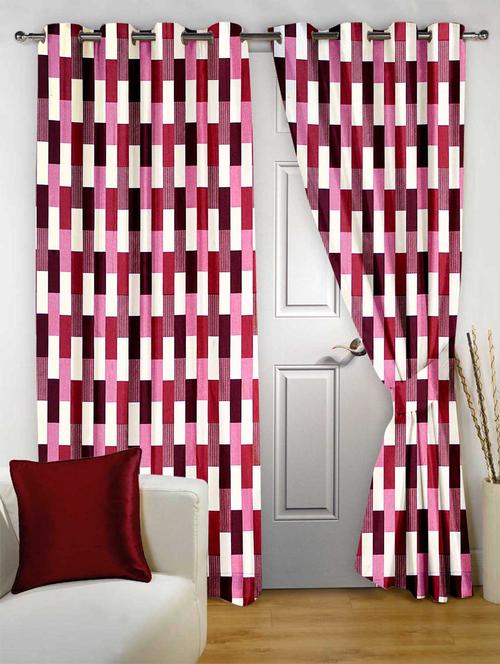 story@home multi colored polyester 2 pc door curtain - 13360980 - Standard Image - 1