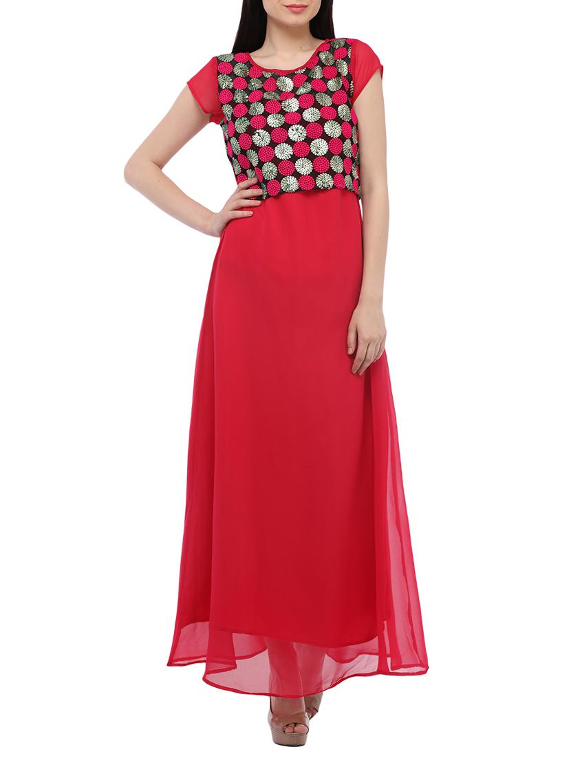 laced panel embellished maxi dress - 13362441 - Zoom Image - 1