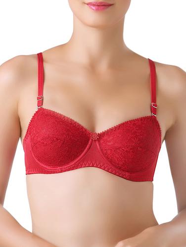 red lycra balconette bra - 13362988 - Very Small Image - 1