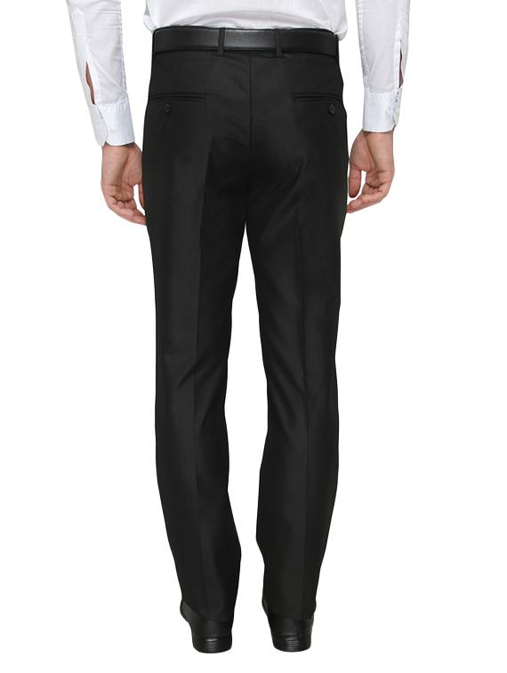 black polyester flat front trousers formal - 13367595 - Zoom Image - 3