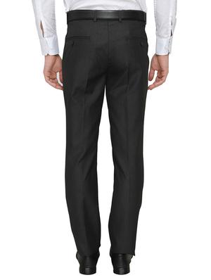 black polyester flat front trousers formal trouser - 13367597 - Standard Image - 3