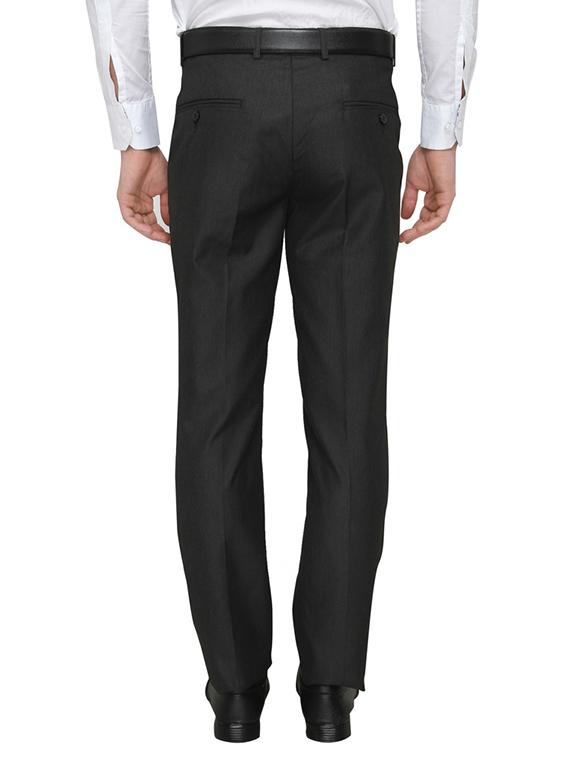 black polyester flat front trousers formal trouser - 13367597 - Zoom Image - 3