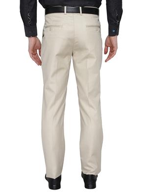 beige polyester flat front trousers formal - 13367598 - Standard Image - 3