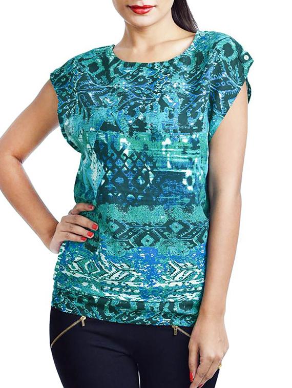 multicolored printed viscose regular top - 13367725 - Zoom Image - 1