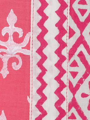 white and pink cotton high low block printed kurta - 13371902 - Standard Image - 4