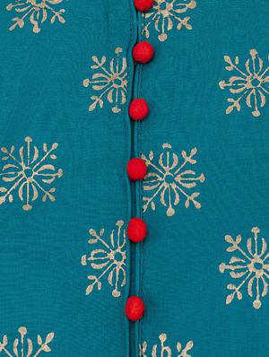 blue cotton flared kurta - 13371908 - Standard Image - 4