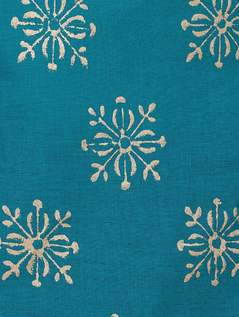 blue cotton flared kurta - 13371908 - Zoom Image - 5