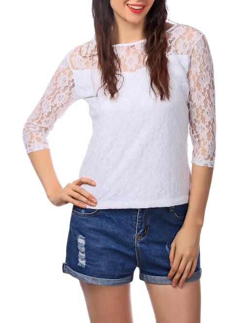 solid white cotton top - 13372193 - Very Small Image - 1
