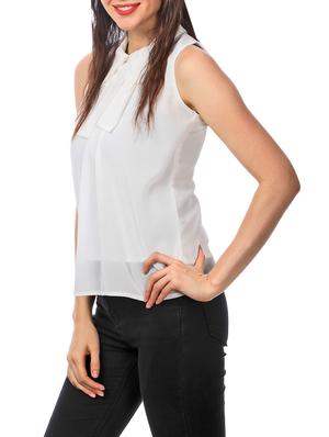 solid white poly georgette top - 13372210 - Standard Image - 2