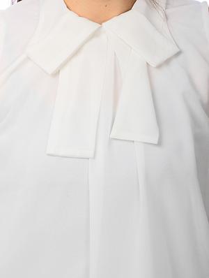 solid white poly georgette top - 13372210 - Standard Image - 4