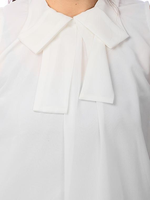 solid white poly georgette top - 13372210 - Zoom Image - 4