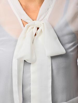 solid white georgette shirt - 13373243 - Standard Image - 4