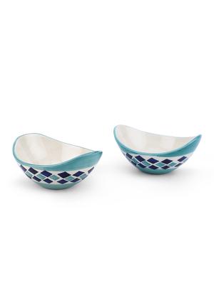 handpainted set of 2 ceramic snack bowls - 13374159 - Standard Image - 2