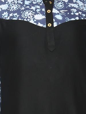 blue viscose straight kurta - 13376594 - Standard Image - 4