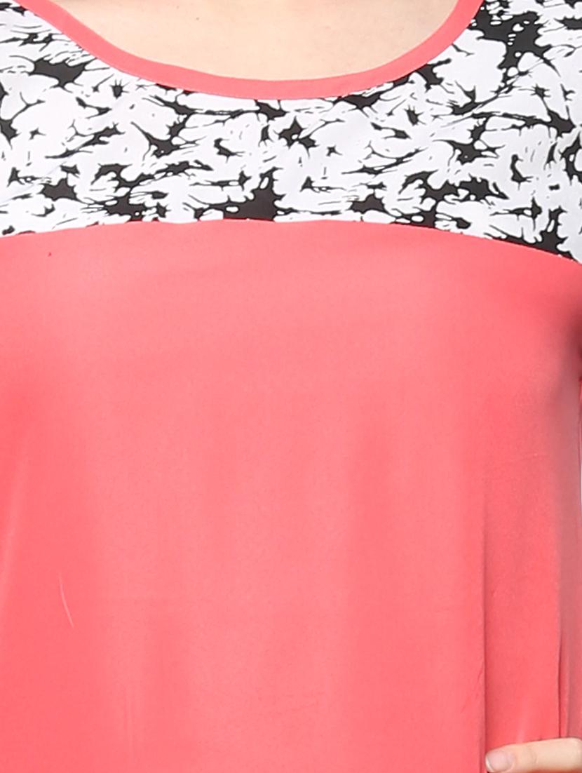 pink crepe straight kurta - 13376599 - Zoom Image - 4