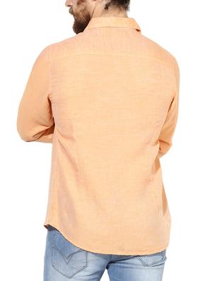 orange cotton casual shirt - 13376839 - Standard Image - 3