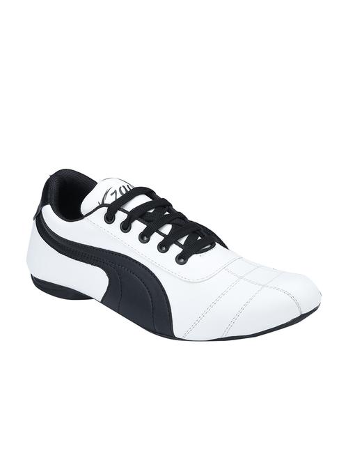 white leatherette lace up shoe - 13377327 - Standard Image - 1