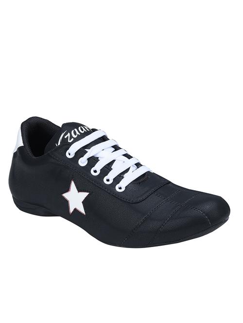black leatherette lace up shoe - 13377336 - Standard Image - 1