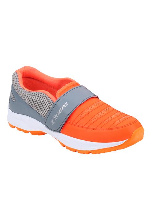 orange, grey slip on sport shoe - 13377346 - Standard Image - 1