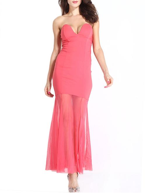 pink tube maxi dress - 13379601 - Standard Image - 1
