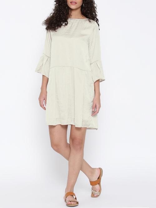 solid cream dress - 13384076 - Standard Image - 1