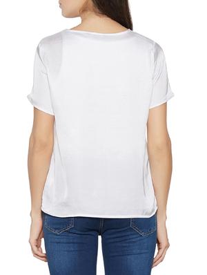 white round neck sheer tee - 13385418 - Standard Image - 3