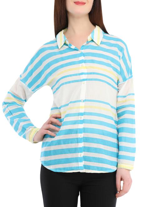 light blue cotton regular shirt - 13386425 - Standard Image - 1