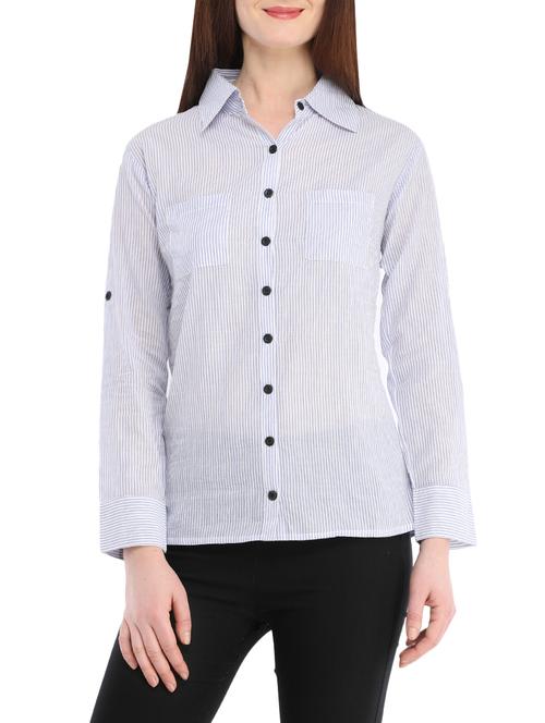 blue cotton regular shirt - 13386428 - Standard Image - 1