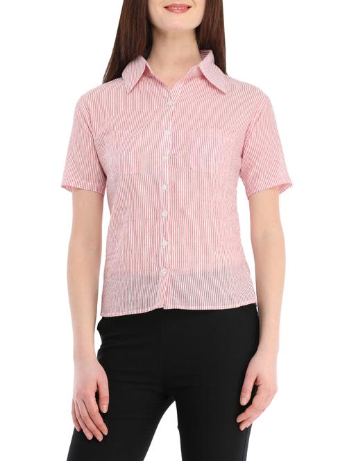 pink cotton regular shirt - 13386432 - Standard Image - 1