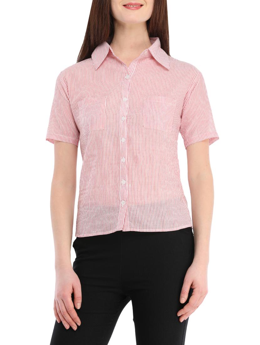 pink cotton regular shirt - 13386432 - Zoom Image - 1