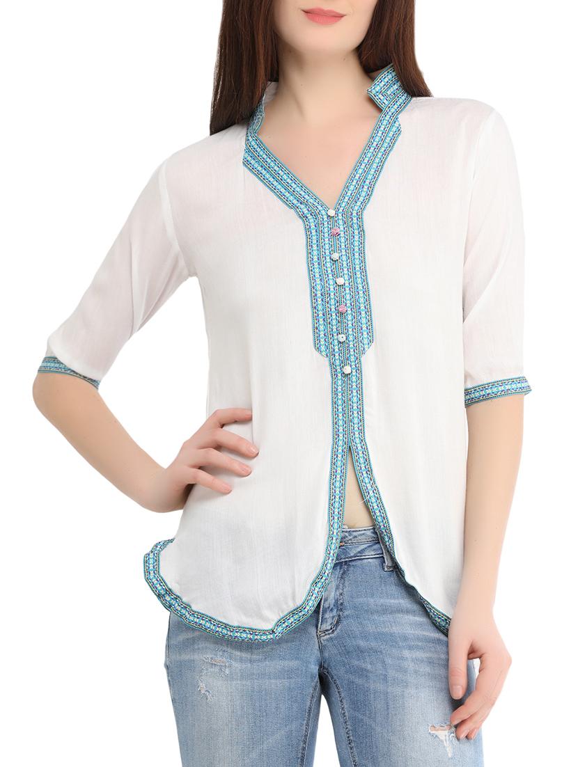 white rayon asymmetric top - 13386732 - Zoom Image - 1