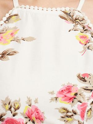 peach floral printed georgette dress - 13388093 - Standard Image - 4