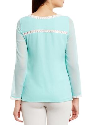 lace insert pin tucks detail top - 13388111 - Standard Image - 3