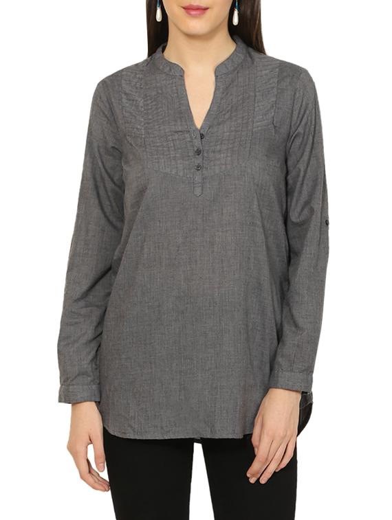 grey polyester regular top