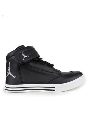 black leatherette lace up sneaker - 13390619 - Standard Image - 2