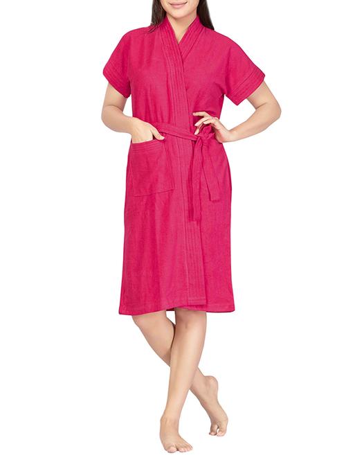 be you fashion terry cotton solid bathrobe for women - 13390877 -  Standard Image - 0