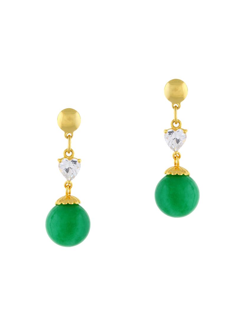 gold metal drop earrings - 13391189 - Zoom Image - 1
