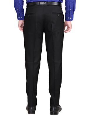 black polyester flat front trousers formal - 13392267 - Standard Image - 3