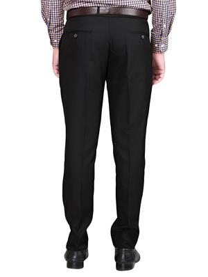 black polyester flat front trousers formal - 13392269 - Standard Image - 3