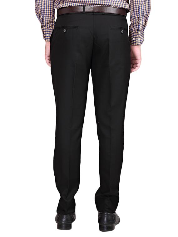 black polyester flat front trousers formal - 13392269 - Zoom Image - 3