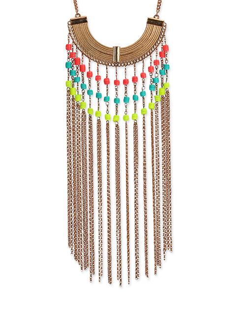 Lass Vogue funky metal chain & beads statement necklace - 13393420 -  Standard Image - 0