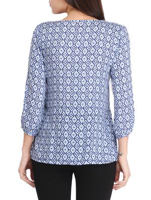 boat neck printed top - 13393722 - Standard Image - 3